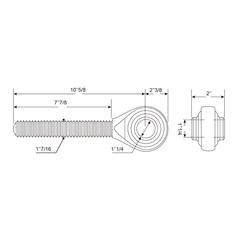 Top Link Ball End - M36 x 3.00 Metric - Cat.3 (Ø32mm) 3