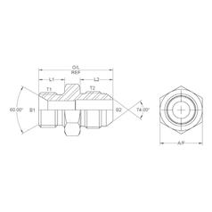 Hydraulic Adaptor 1/2\'\' BSP Male x 7/8\'\' JIC Male 3
