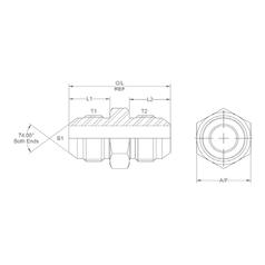 Hydraulic Adaptor 7/8\'\' JIC Male x 7/8\'\' JIC Male 3