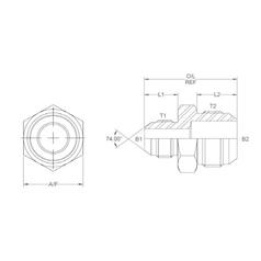 Hydraulic Adaptor 3/4\'\' JIC Male x 7/8\'\' JIC Male 3
