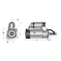 Starter Motor  - 12V, 3.2Kw, Gear Reducted (Mahle) 4
