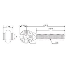 Top Link Ball End - 1-1/8 UNC - Cat.2 (Ø25mm) 3