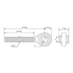 Top Link Ball End - 1-1/8 UNC - Cat.2 (Ø25mm) 3