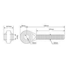 Top Link Ball End - 1-1/4 UNC - Cat.1 (Ø19mm) 2