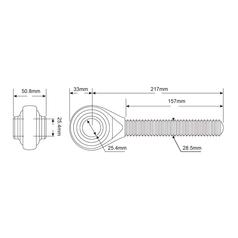 Top Link Ball End - 1-1/8 UNC - Cat.2 (Ø25mm) 2