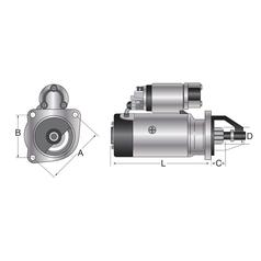Starter Motor - 12V, 2.8Kw (Sparex) 4
