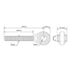 Top Link Ball End - 3/4 UNC - Cat.0 (Ø16mm) 2