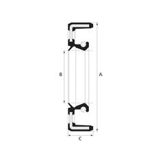 Metric Rotary Shaft Seal, 50 x 75 x 10mm Double Lip 3
