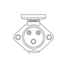 3 Pin Auxiliary Socket Female (Black Plastic) 2