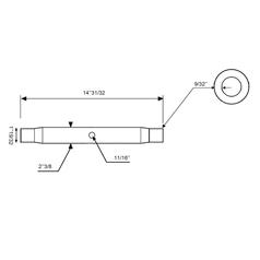 Top Link Centre Tube  - M40 x 3.00 Metric - 381mm 4
