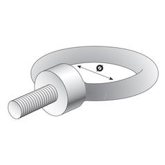 Metric Eye Bolt, M8x13mm, Ø20mm (DIN 580) 2
