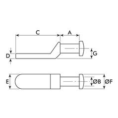 Tail Board Lug - Weld On, Ø1\'\' x 135mm (Overall length) 2