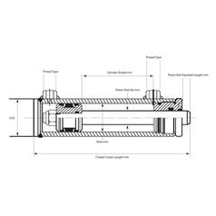 Hydraulic Double Acting Cylinder Without Ends, 30 x 50 x 500mm 2