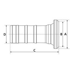 Coupling with hose end - Female 5\'\' (133mm) x5\'\' (125mm) (Galvanised) 2