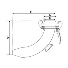 Spreader Cone 90° - Male 6\'\' (159mm) (Galvanised) 3