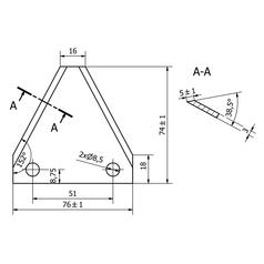 Knife section - Smooth -  74x76x3mm -  Hole Ø8mm -  Hole centres  51mm - Replacement forTeagle 2