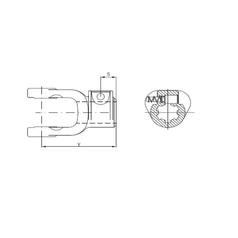 PTO Yoke - Quick Release (U/J Size: 36 x 89mm) Size: 1-3/4\'\'-20 Spline 3