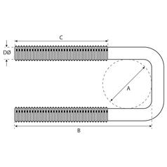 U Bolt- M16x155mm Length: 220mm 2