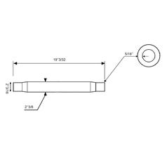 Top Link Centre Tube  - M36 x 3.00 Metric - 483mm 3