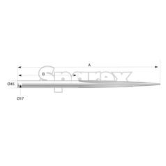 Loader Tine - Straight 1250mm, (Star) 4