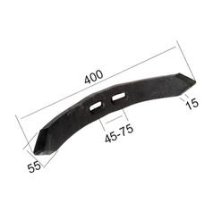 Reversible point 400x55x15mm Hole centres 45/75mm 3