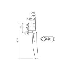 Power Harrow Tine 372mm. RHReplacement for Krone 2