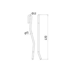 Tedder haytine - LH -  Length: 420mm, Width Ø11mm - Replacement for Vicon 2
