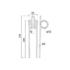 Grass & Weeder Tine Length:275mm, Width:60mm, Ø5.9mm - Replacement for Kongskilde 2