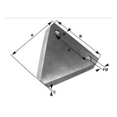 Knife section - Smooth -  80x76x2mm -  Hole Ø5.5mm -  Hole centres  51mm - Replacement forClaas 2
