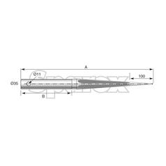 Loader Tine - Straight 760mm, (Star) 4