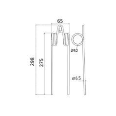 Wheel Rake Tine Length:275mm, Width:65mm, Ø6.5mm - Replacement for PZ 2