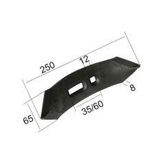 Reversible point 250x65x8mm Hole centres 35/60mm 2