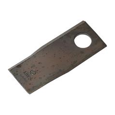Mower Blade - Twisted blade, top edge sharp & parallel - 112x48x4mm - Hole Ø21mm - RH - Replacement for Pottinger 1