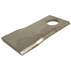 Mower Blade - Twisted blade, top edge sharp & parallel - 112x48x4mm - Hole Ø21mm - LH - Replacement for Pottinger 1