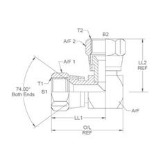 Hydraulic Adaptor 3/4\'\' JIC Swivel Female x 3/4\'\' JIC Swivel Female 90° Compact Elbow 3