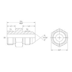 Hydraulic Adaptor 3/4\'\' UNF Male x 3/4\'\' JIC Male 3