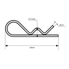 Grip Clip - Single Wound, Clip Ø2mm x 44mm 3