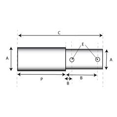 Lower Link Weld On Implement Mounting Pin 22 - 28x181mm Cat. 1/2 (Ø22/28mm) 3