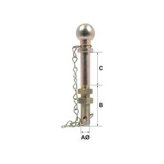 Ball Hitch Pin, 2000Kg (Long) 2